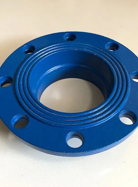 蓝色沟槽卡箍法兰片 沟槽给水转换法兰 给水转换法兰 消防管配件