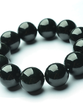 正品新疆天然和田玉青玉手串男士圆佛珠串男玉石手链女情侣款转运