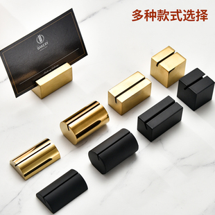 菜名卡片实心插卡架不锈钢自助餐牌价格名片座餐厅桌面插卡夹底座