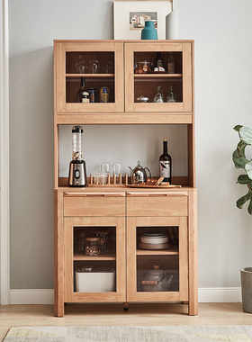 林氏木业北欧简约家用客厅多功能餐边柜储物茶水柜酒柜边柜LS187