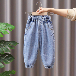 春秋款 裤 小男孩春秋季 子纯色帅气修身 子 长裤 清仓男童牛仔长裤