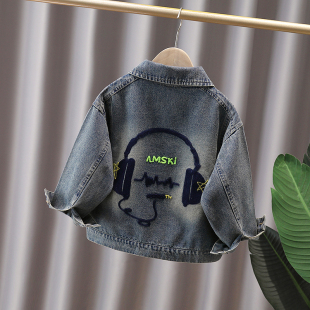 儿童痞帅秋春季 大中小童春装 夹克上衣 2026新款 男童牛仔外套春秋款