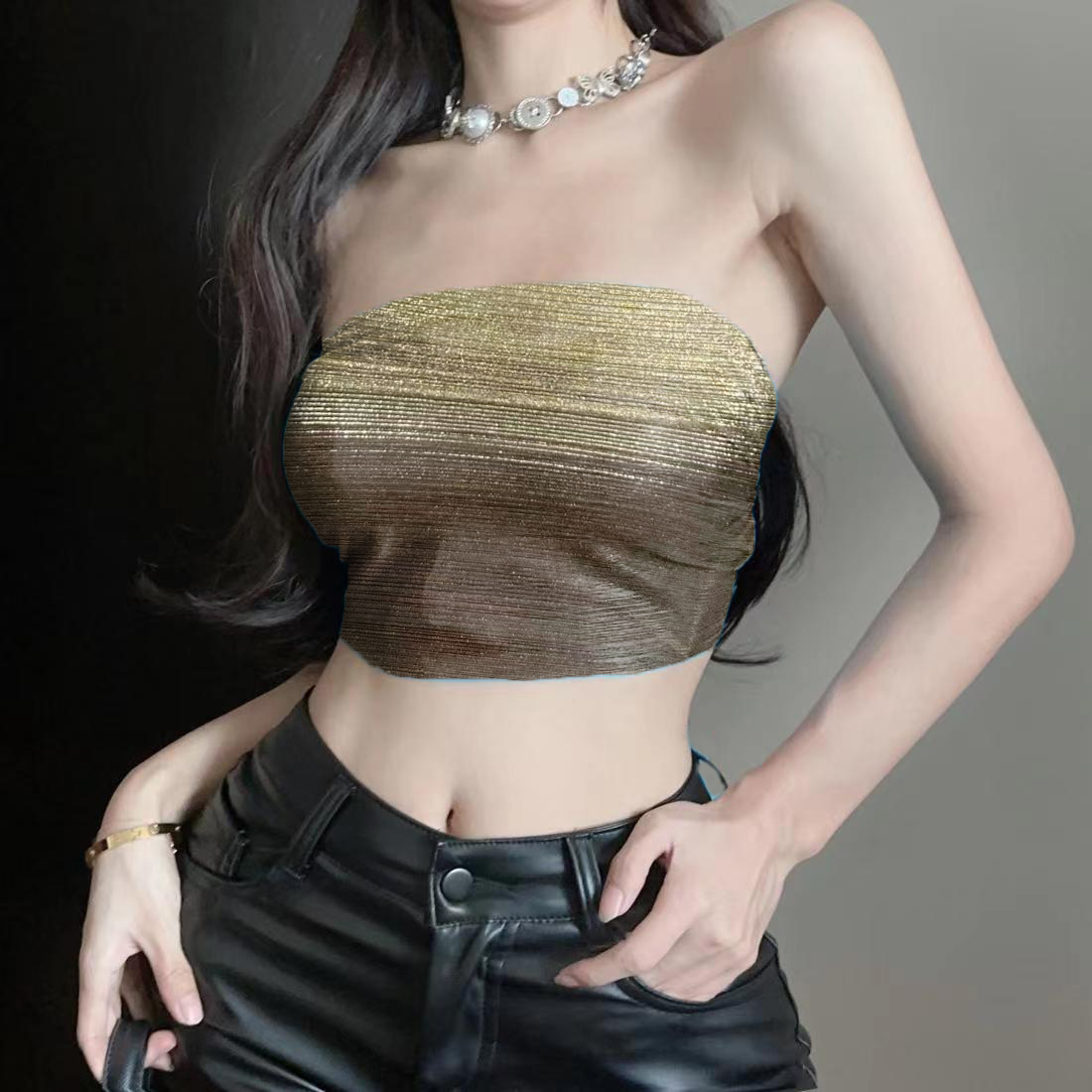 亮闪时尚吊带背心女夏外穿蹦迪