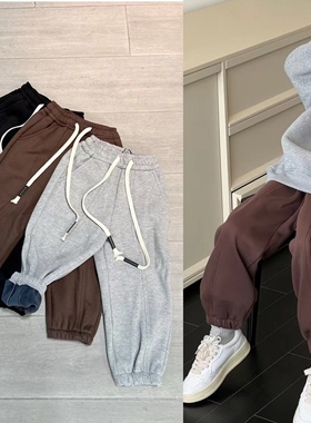 Half modern冬装男女童 黑色灰色咖色 加绒一体绒休闲裤 286