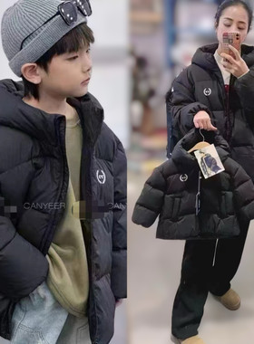 冬装男童女童可亲子黑色粉色90白鸭绒羽绒服外套 499 599 699