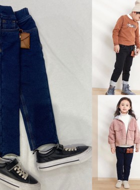秋冬年装新品 男女童 牛仔蓝 薄绒 牛仔裤长裤 359元 暖心价199元