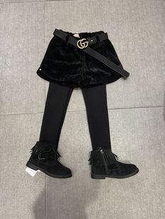 100～165 女童可亲子雪尼尔美人条加绒条绒短裤 亲情树 冬装