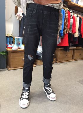 卡丹迪品牌 男童女童 黑色 牛仔长裤 D32996 238元
