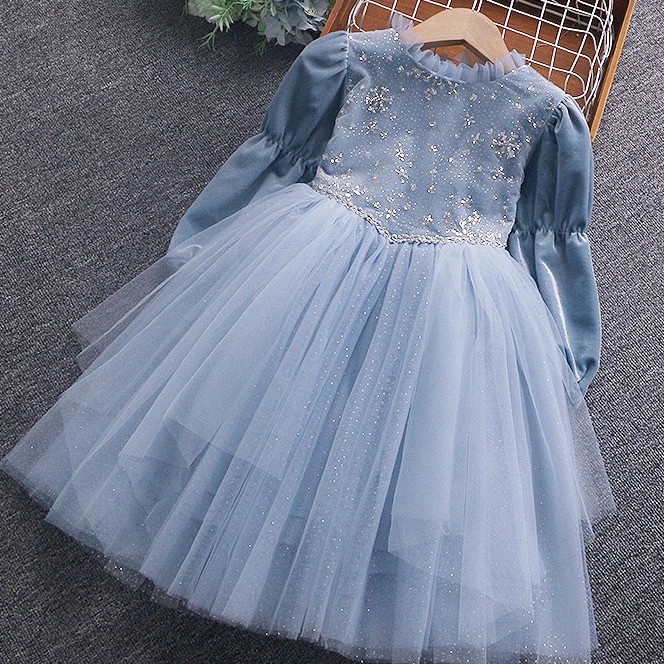 万圣节女童连衣裙原创爱莎公主裙春秋季儿童艾沙洋气裙子礼服长裙