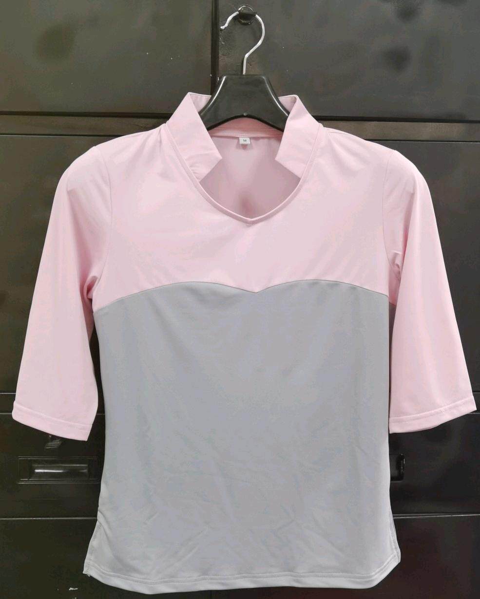 克丽缇娜五分袖工作服美容服夏季工服牛奶丝面料适合夏季