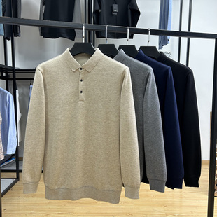 秋冬加厚翻领休闲打底衫 含绵羊毛 桑蚕丝亲肤舒适加绒保暖针织衫