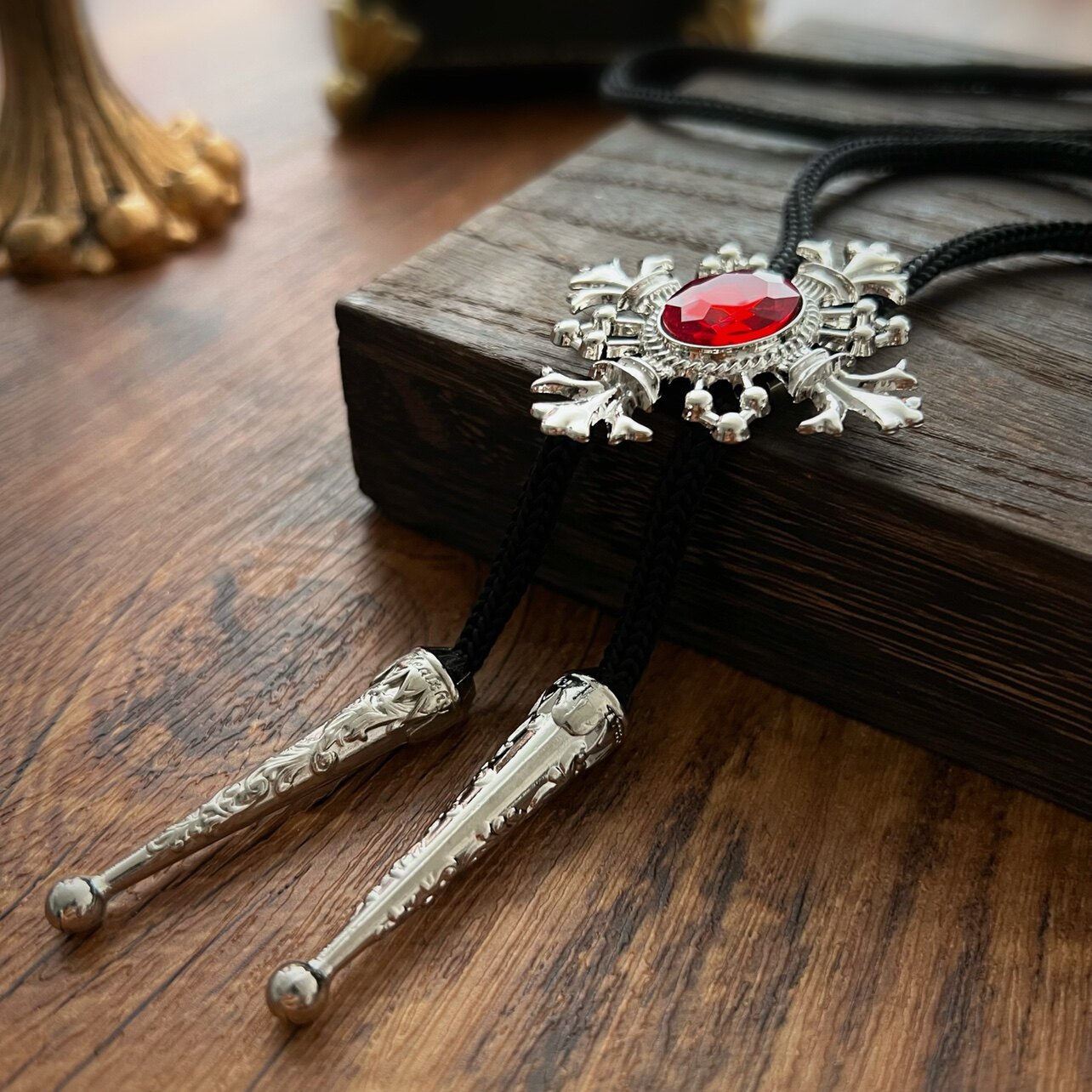 西部牛仔波洛领带复古欧美风bolo tie潮领绳休闲领绳日常项链单品