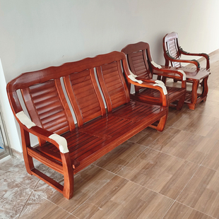 新中式实木沙发客厅会客室档口商铺接待椅经济型简约小户型木沙发