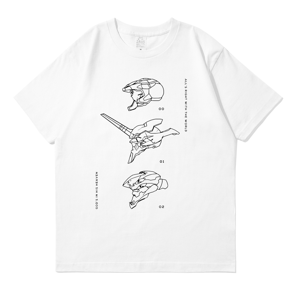 EVA碇真嗣明日香动漫日系宽松夏衣服重磅纯棉落肩不透圆领短袖T恤