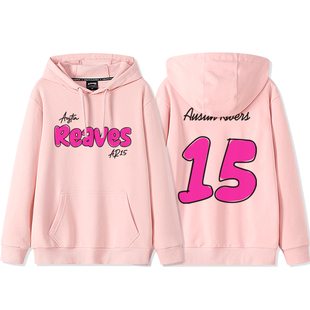 湖人队里弗斯手绘印花15号篮球衣美式休闲连帽秋冬加绒运动外套潮