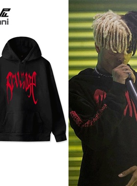 欧美Revenge Xxxtentacion同款XXX纪念男女嘻哈连帽说唱卫衣帽衫