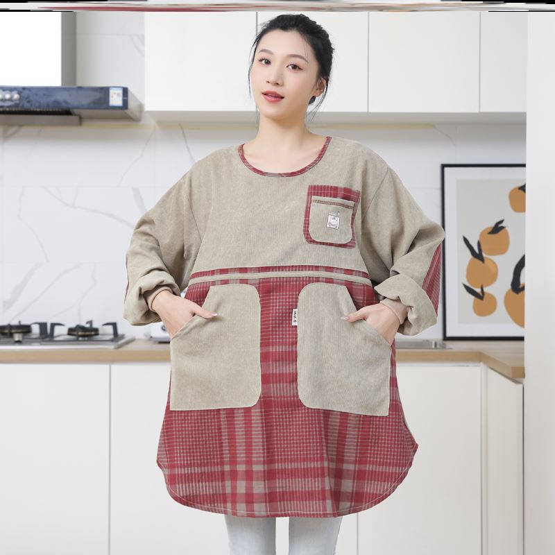 套羽绒服棉袄的围裙煮饭卡通漂亮时尚园艺好看时尚的日韩系仙女