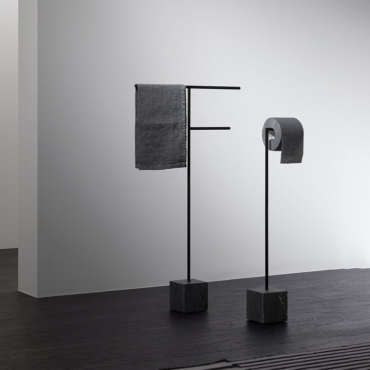 推荐北欧免打孔落地轻奢毛巾架