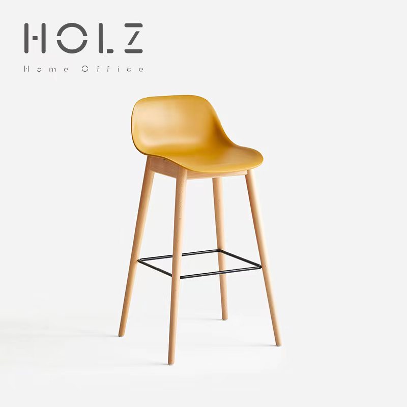 北欧现代简约吧台椅子酒吧靠背椅子奶茶店前台收银高脚凳时尚吧椅