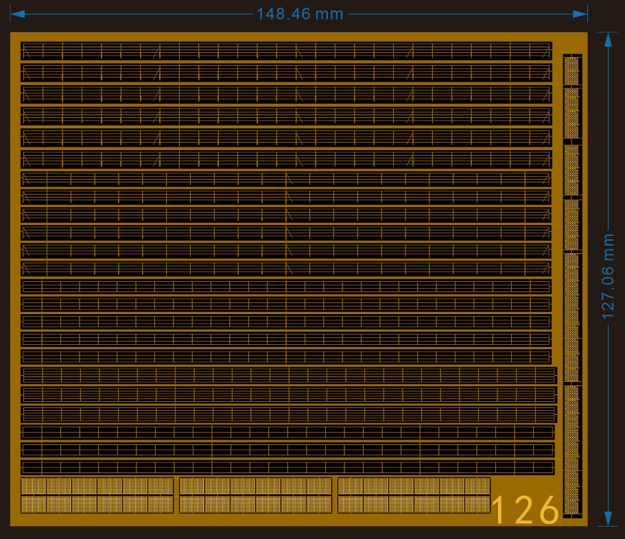 蓝星模型1/350 现代美国海军军舰栏杆 126 蚀刻片