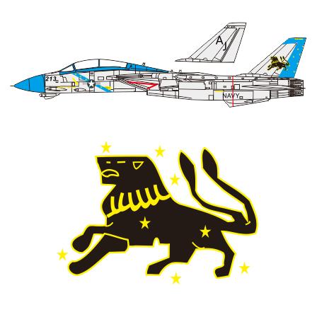 黑狮中队涂装F-14拼装蓝星模型水帖1比350 VF213BlackLions热卖