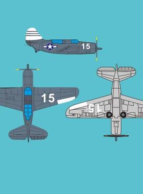 美国海军第十二轰炸中队涂装 两架装 水贴 SB2C 1/350 轰炸机