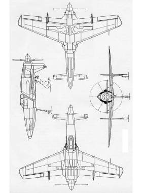 D024 1/700 二战孟加拉海军推进式战斗机6架一组 3D打印