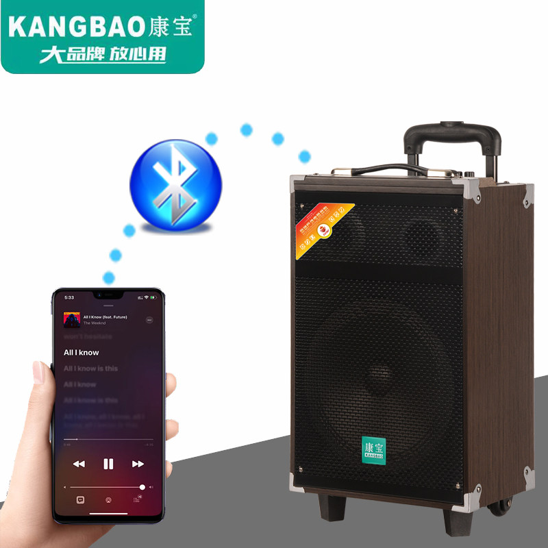 8寸店铺店面收银台唱歌K歌广场舞大功率蓝牙户外音响伴唱收音遥控