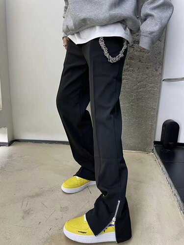 显瘦合身西裤leaky直筒四季