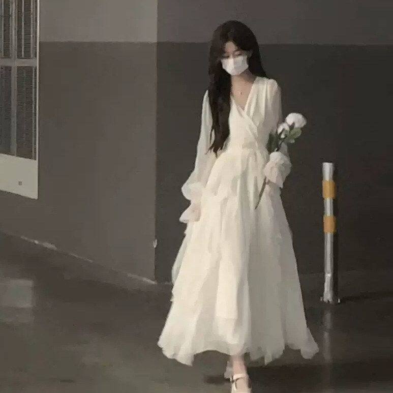 桔梗法式初恋长裙超仙甜美温柔风连衣裙
