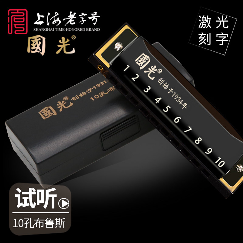 国光10孔布鲁斯蓝调口琴图片