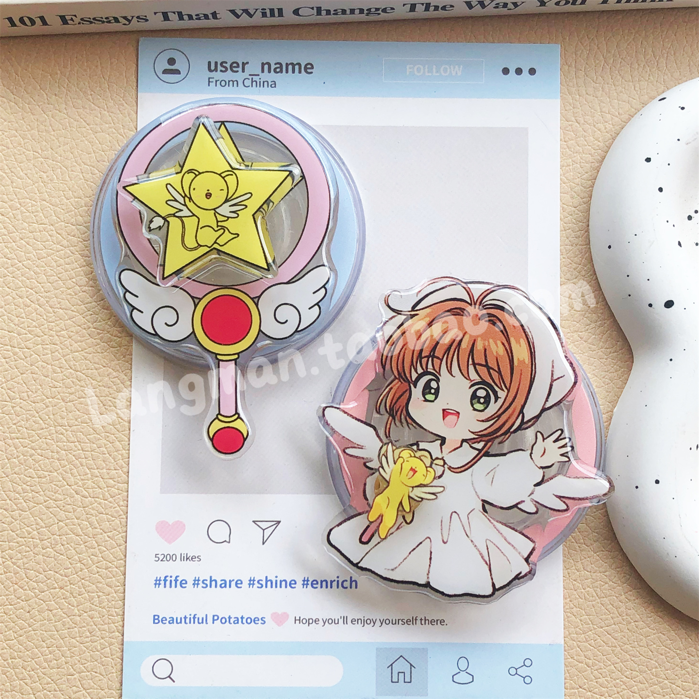 手机支架桌面可爱魔卡少女樱转转