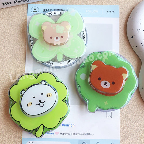 可爱磁吸式转转手机支架四叶草