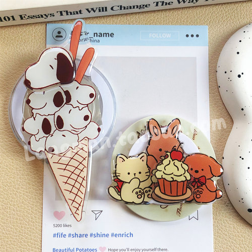 送引磁环史努比手机磁吸支架ins