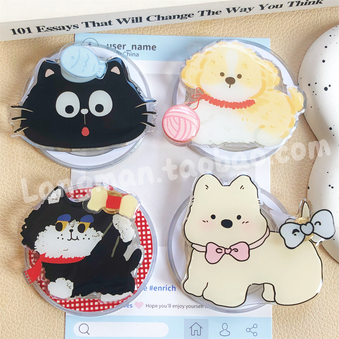 新款可爱猫咪小动物手机支架