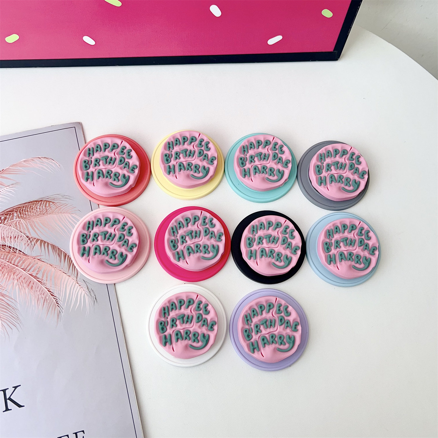 创意ins风海格蛋糕手机支架