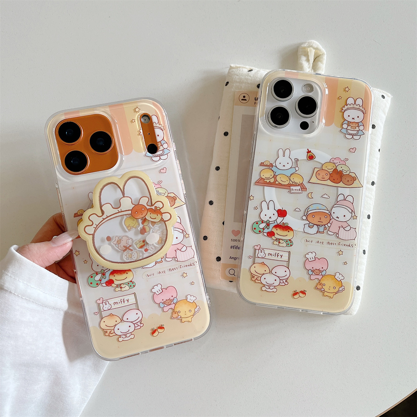 可爱卡通面包片米菲兔头像手机壳