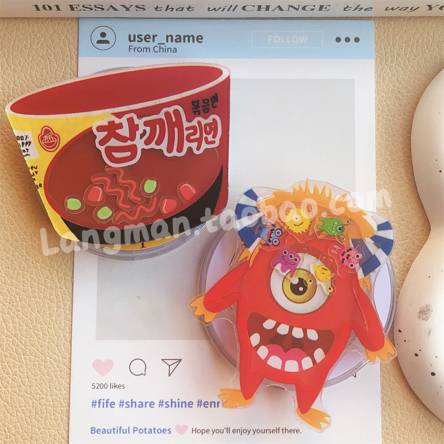 创意韩式泡面单眼仔摇摇乐支架