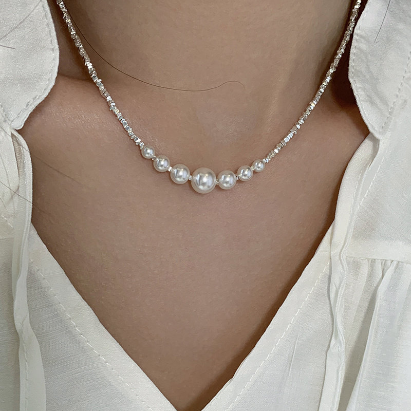 通体925纯银气质施家珍珠项链
