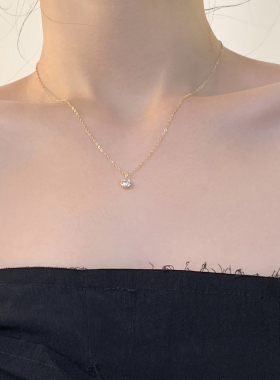迷度S925纯银小钻锁骨链女款