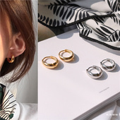 Jewelry 高保色ins耳环chic耳饰简约水滴耳圈欧美复古耳钉冷淡风