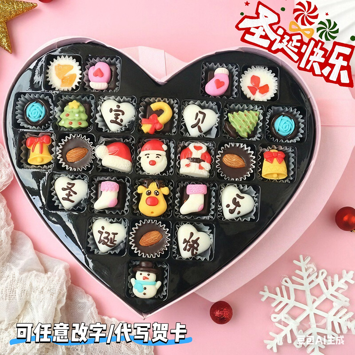 双12圣诞节礼物德芙坚果夹心巧克力礼盒手工创意精美可改字送孩子