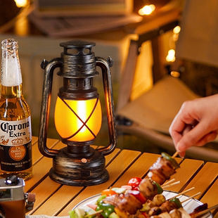 新型太阳能复古马灯充电款创意火焰露营灯酒吧桌面氛围灯夜市摆摊