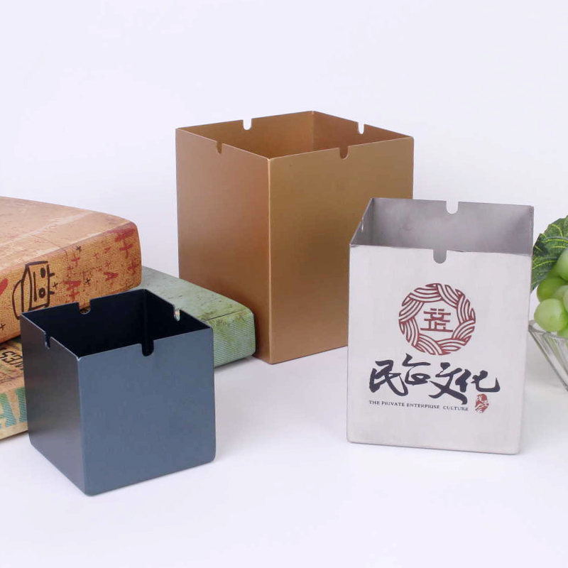 不锈钢方形烟灰缸创意个性烟盅酒店餐厅酒吧网咖大号烟灰缸 特大