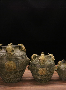 黄铜招财纳福仿古风桌面摆件新品