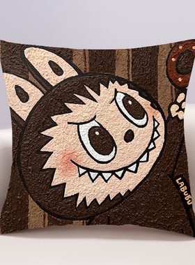 拉布布十字绣抱枕2025新款客厅小件沙发卧室床头卡通靠枕手工刺绣