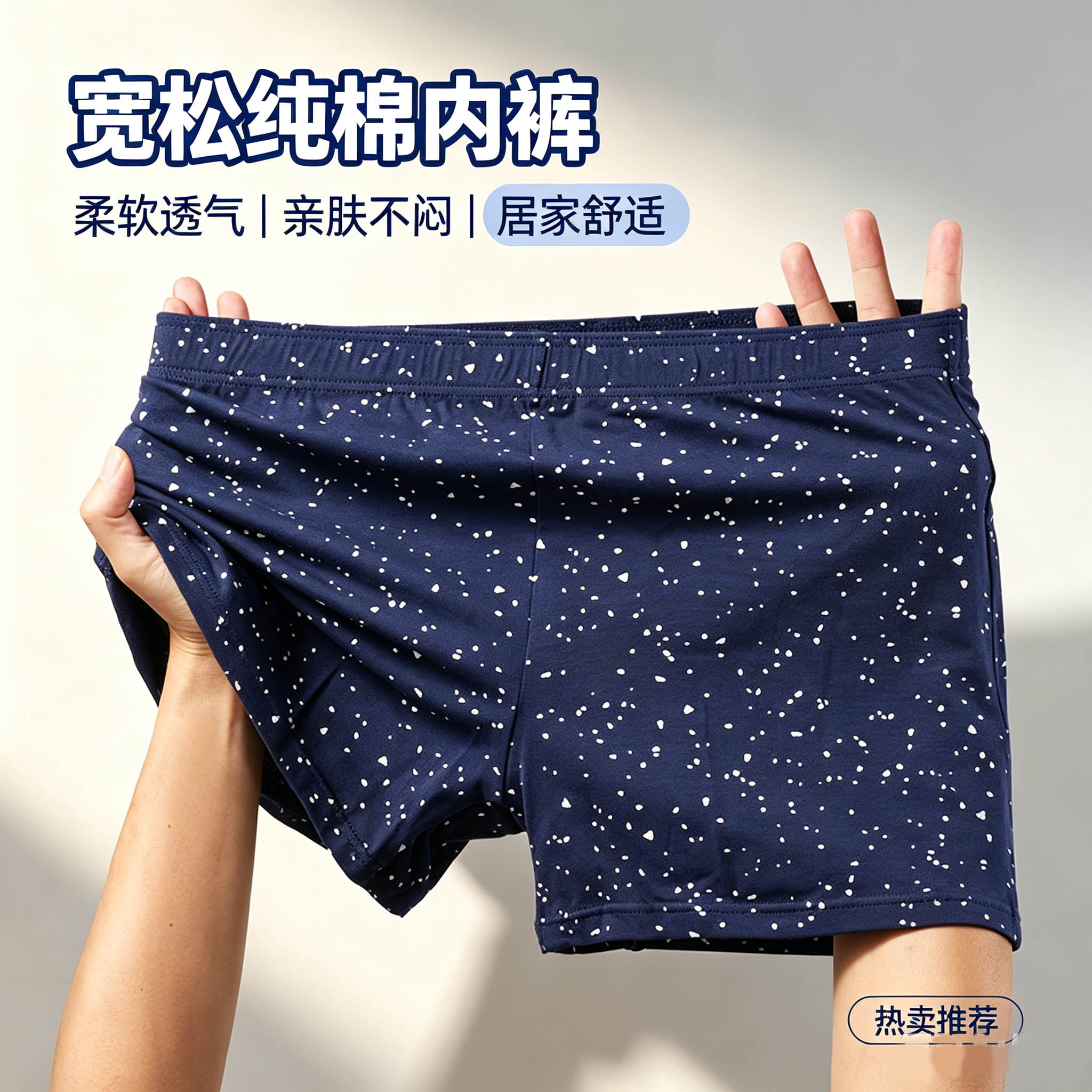 纯棉男士内裤阿罗裤星空透气宽松四角平角裤休闲短裤舒适大码男