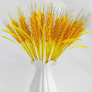 金黄色麦子大麦手工diy花束材料包套ABS仿珍珠米粒珠子金铁丝串珠