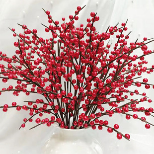 北美冬青手工材料包 红色手工花束diy抱抱桶发财果红果花艺仿真花