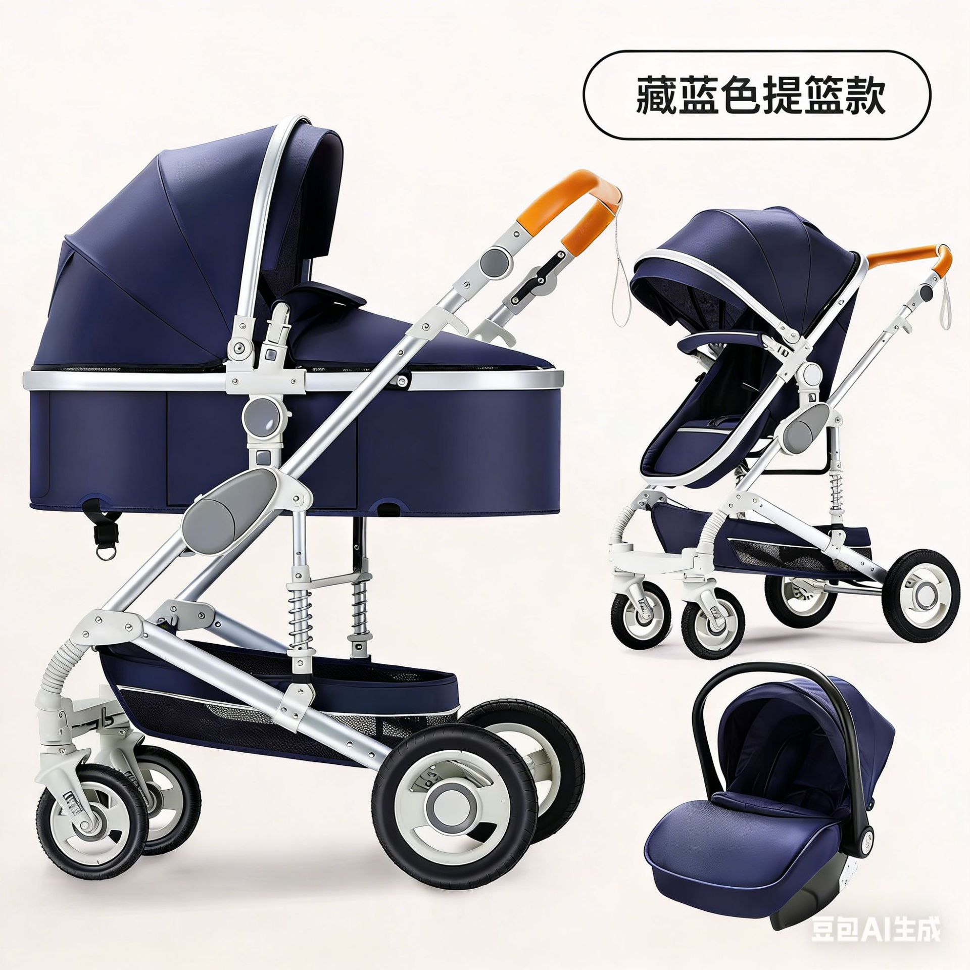 婴儿推车双向高景观可坐可躺轻便折叠避震新生幼儿宝宝儿童手推车